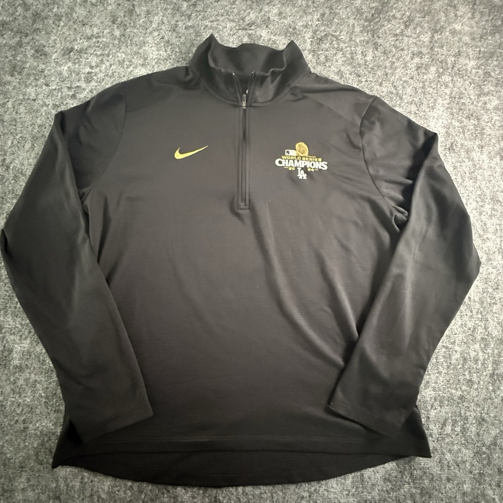 Nike LA Dodgers World Series Champions Dri Fit 1/4 Zip Pullover Mens XL
